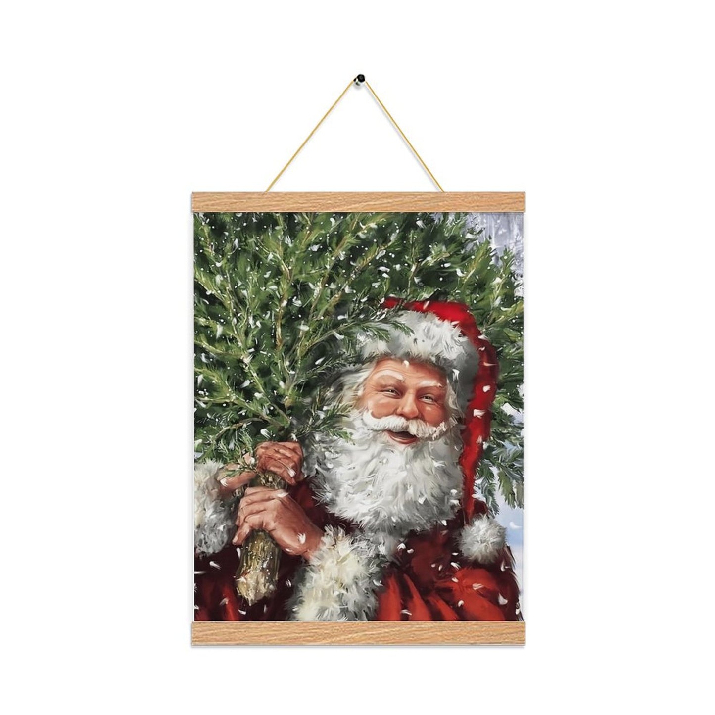 Custom Photo Prints with Magnetic Hanger Frame Canvas Poster Prints (Pine Color) - Printgiftyk