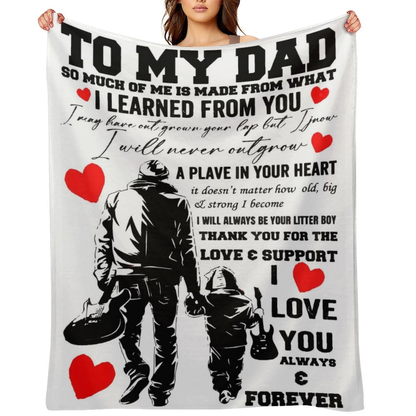 To My Dad Blanket Gifts for Dad from Child Best Gift for Fathers Day Birthday Christmas - Printgiftyk