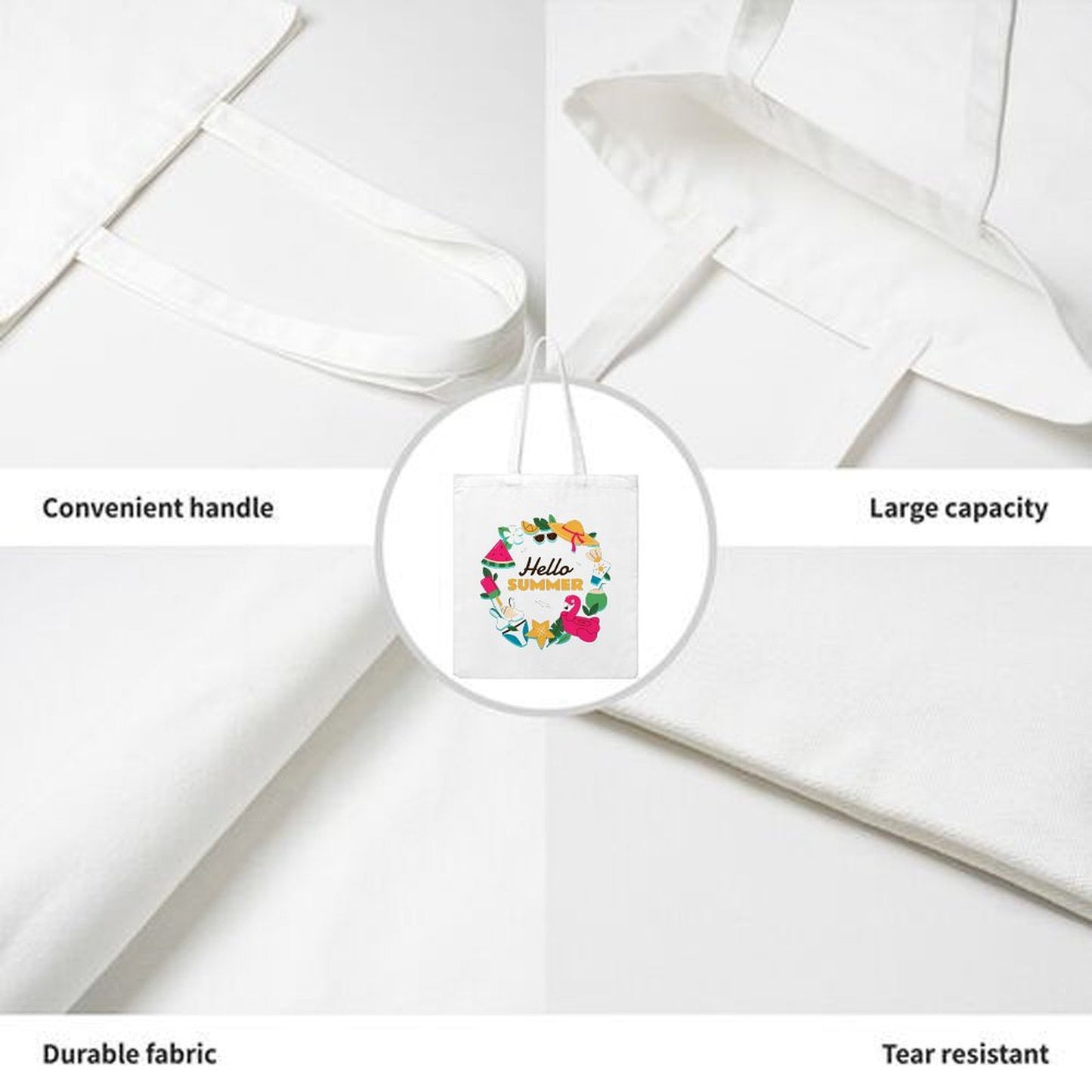 Custom Canvas Tote Bags for Women Personalized Grocery Tote Bags with Your Photo Logo Text - Printgiftyk