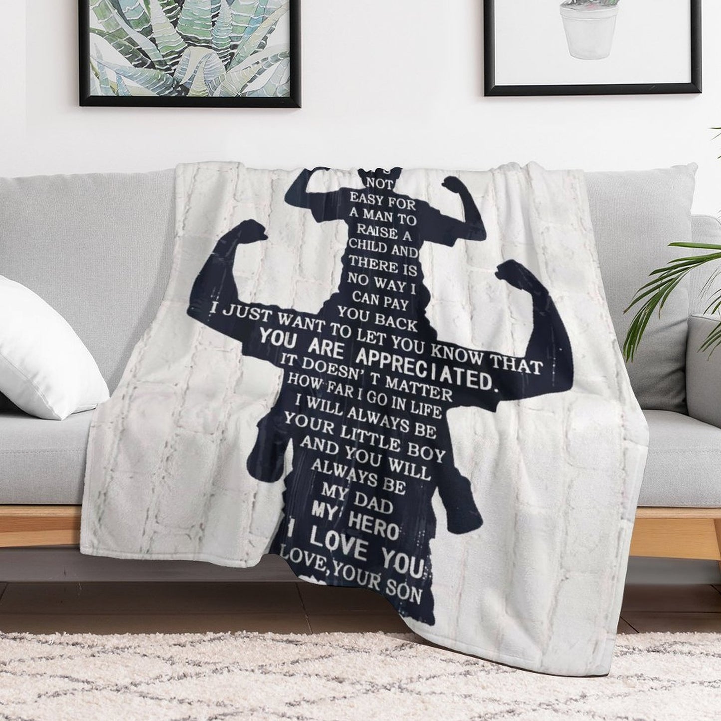 Gifts for Dad To My Dad Blanket from Son Best Gift Throw Blanket for Fathers Day Birthday Christmas - Printgiftyk