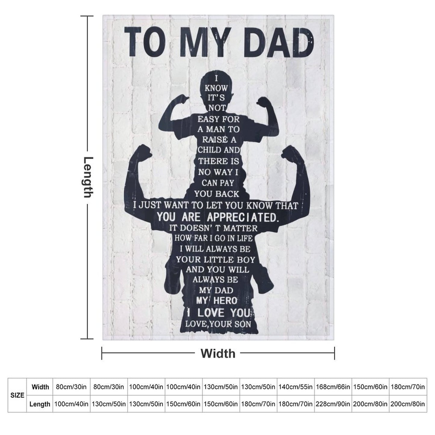Gifts for Dad To My Dad Blanket from Son Best Gift Throw Blanket for Fathers Day Birthday Christmas - Printgiftyk
