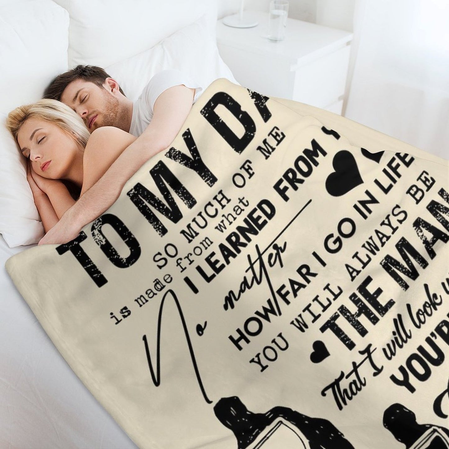 To My Dad Blanket Father's Gifts from Son Birthday Christmas Blankets Gift for Dad - Printgiftyk