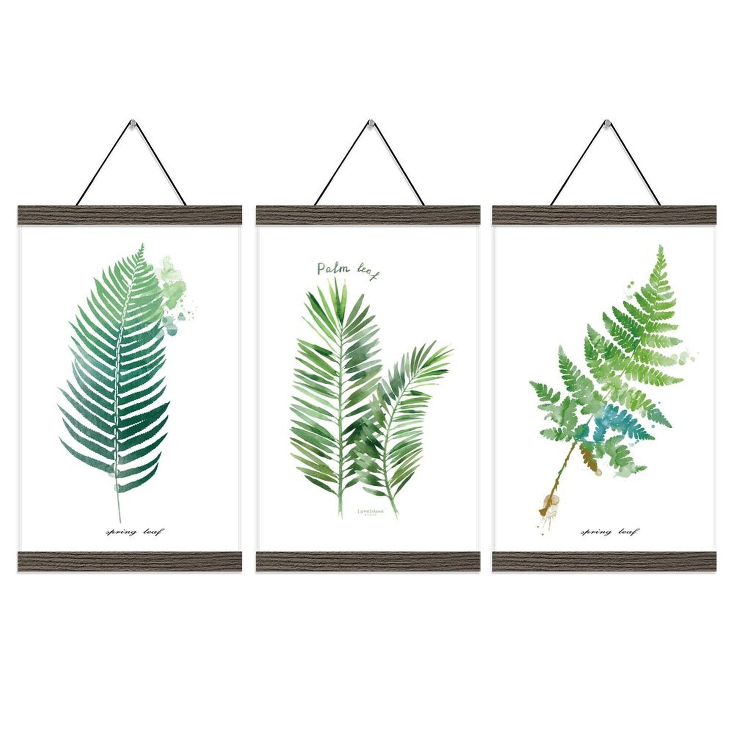 3 Pack Custom Photo Prints with Magnetic Hanger Frame Canvas Poster Prints (Brown) - Printgiftyk