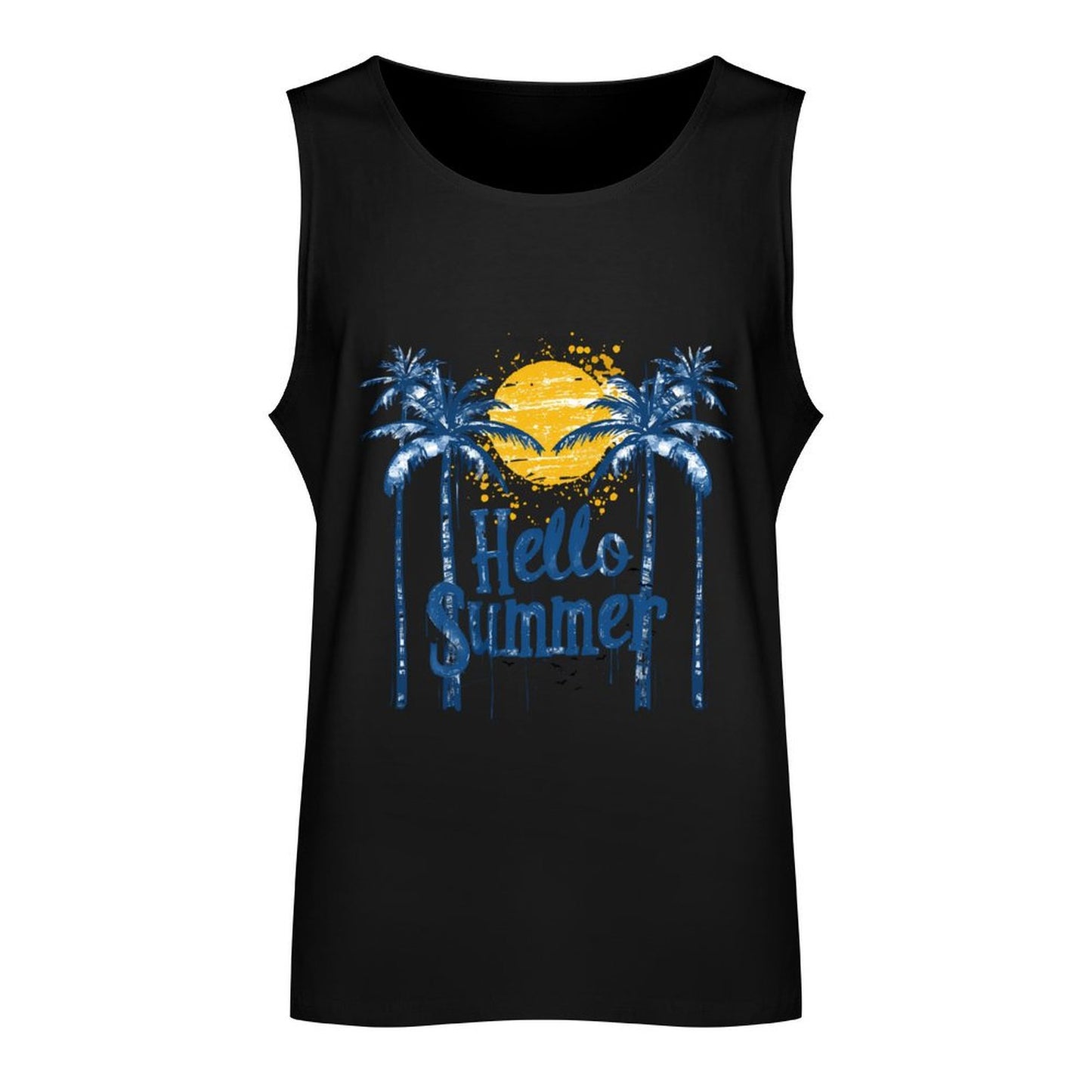 Custom Cotton Tank Top with Your Image Or Logo for Men and Women (Blue) - Printgiftyk