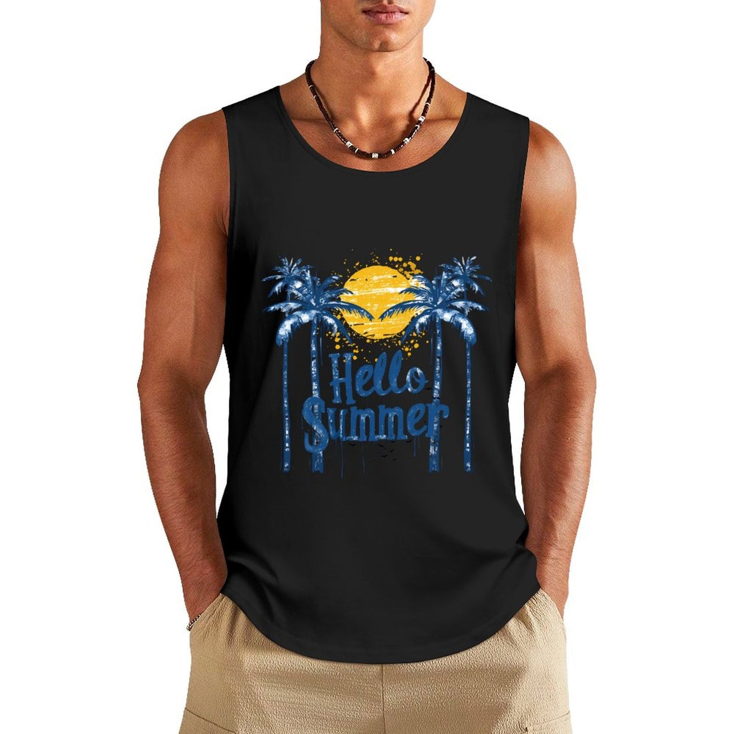 Custom Cotton Tank Top with Your Image Or Logo for Men and Women (Blue) - Printgiftyk