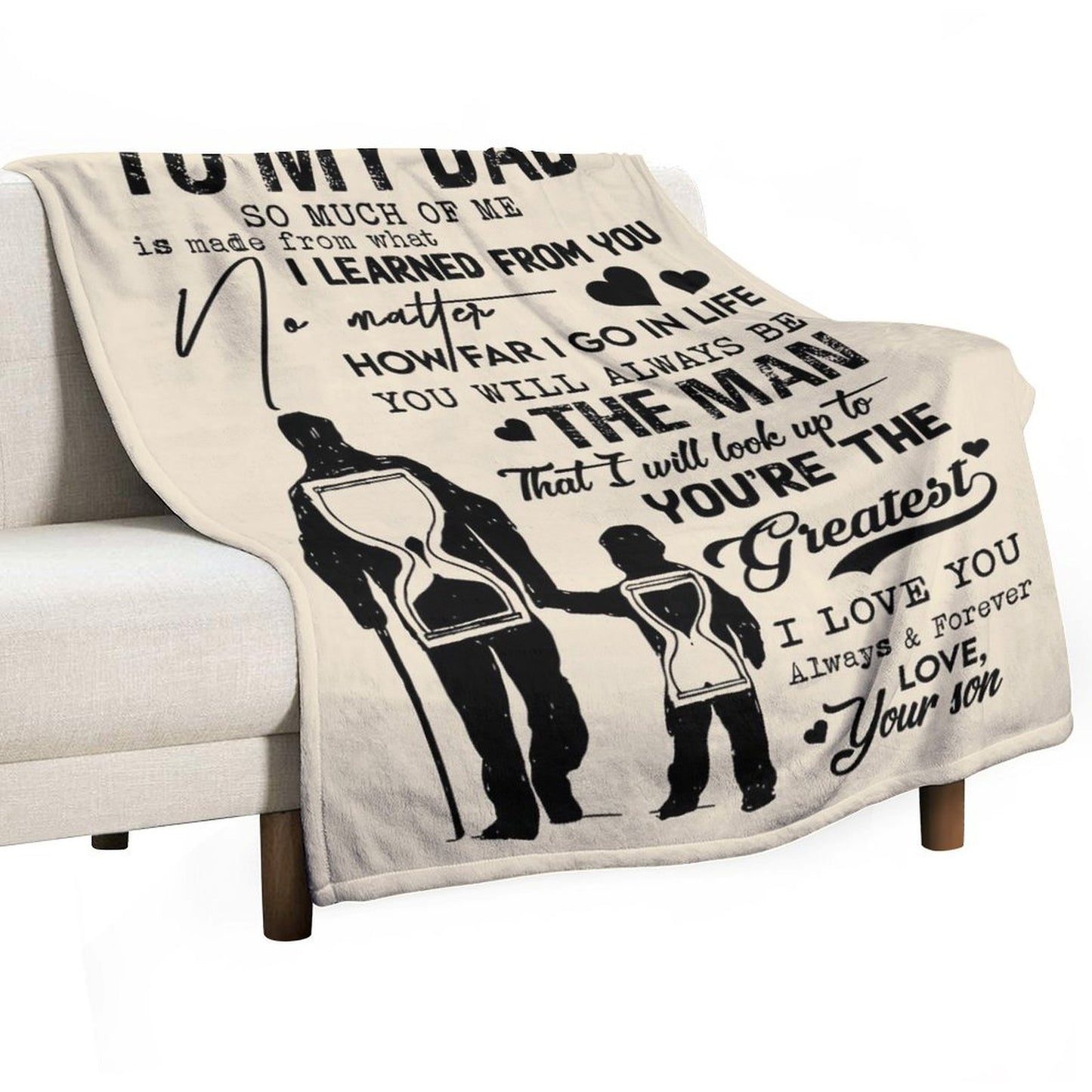To My Dad Blanket Father's Gifts from Son Birthday Christmas Blankets Gift for Dad - Printgiftyk