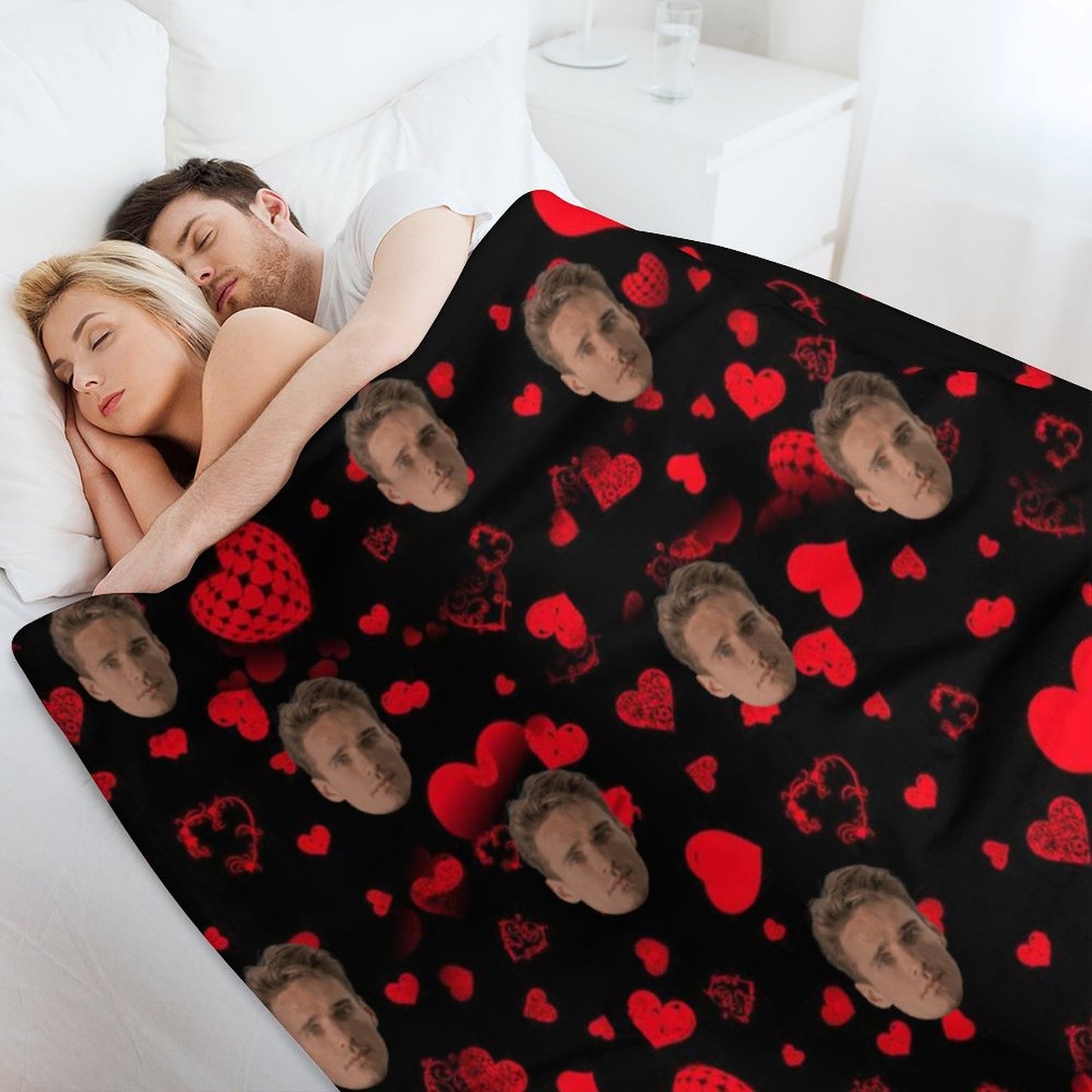 Custom Blanket with Face Gifts for Men Women, Personalized Throw Blanket with Picture - Printgiftyk