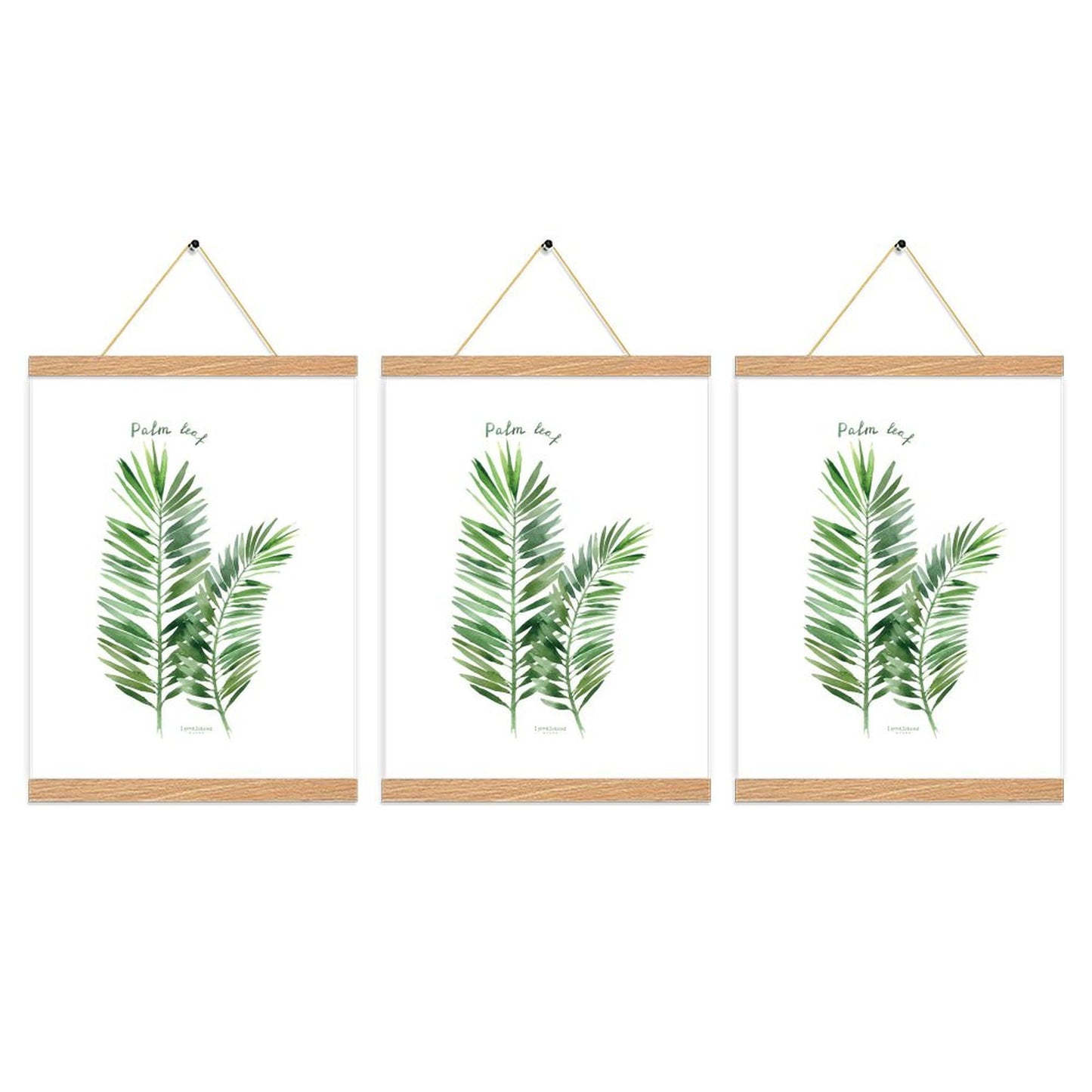 3 Pack Custom Photo Prints with Magnetic Hanger Frame Canvas Poster Prints (Pine Color) - Printgiftyk