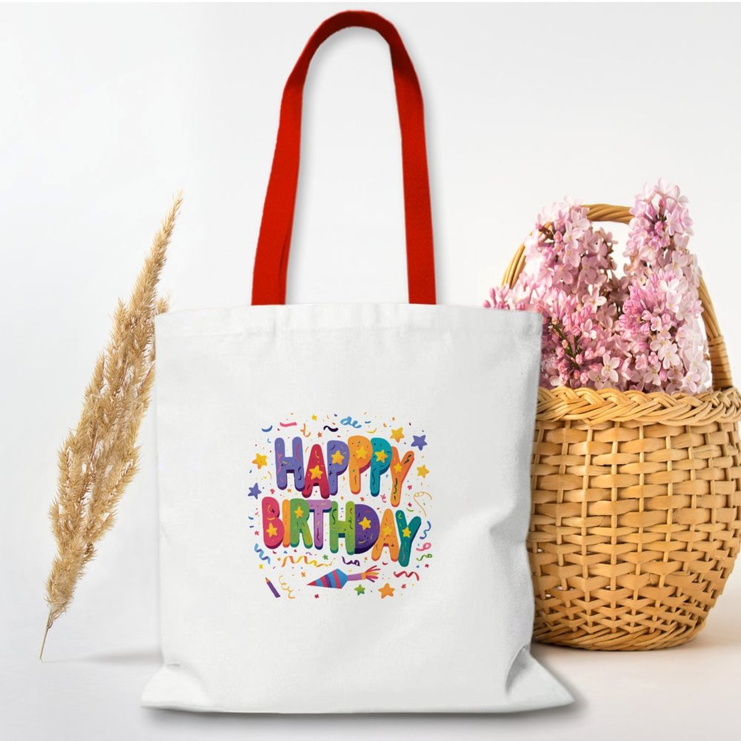 Custom Canvas Tote Shopping Bag for Birthday Party - Printgiftyk