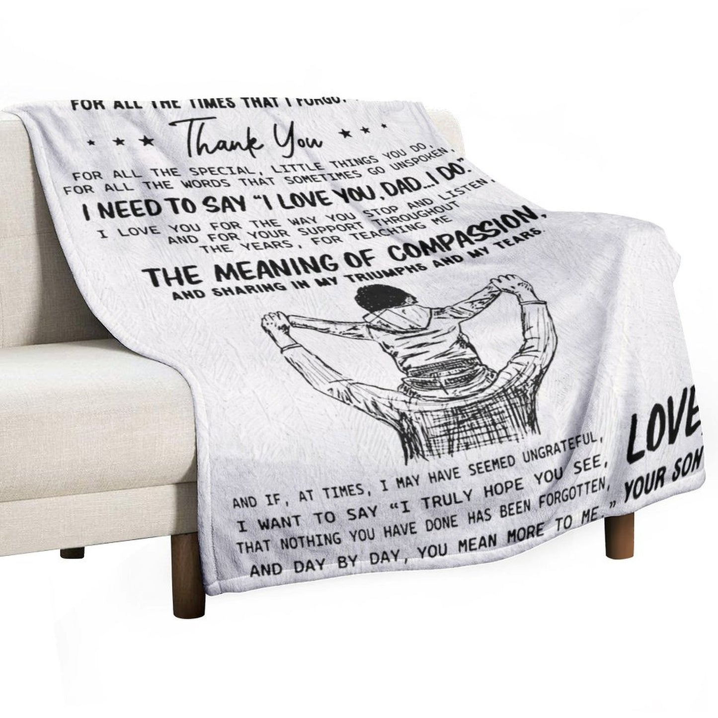 Gifts for Dad To My Dad Blanket from Son Best Gift for Fathers Day Birthday Christmas - Printgiftyk