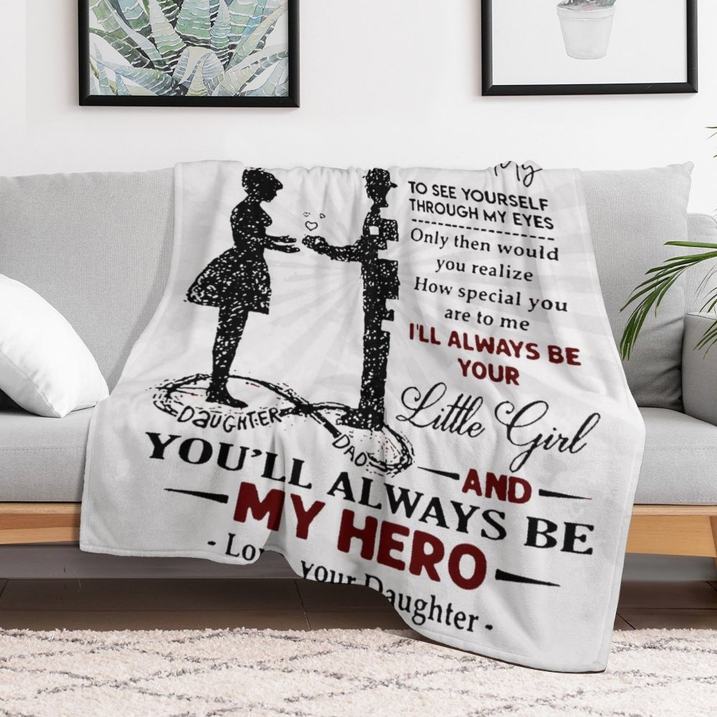 To My Dad Blanket Gifts for Dad from Daughter Throw Blanket Best Gift for Dad Daddy Father Men - Printgiftyk