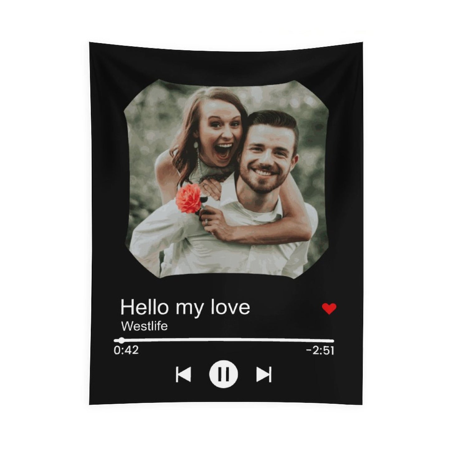 Custom Tapestry for Bedroom Scannable Spotify Music Song Code Black Tapestry Wall Hanging