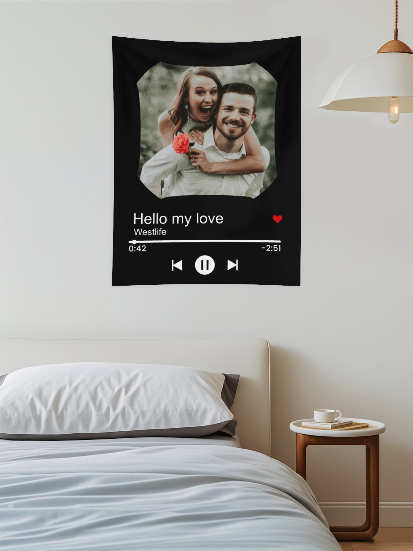Custom Tapestry for Bedroom Scannable Spotify Music Song Code Black Tapestry Wall Hanging