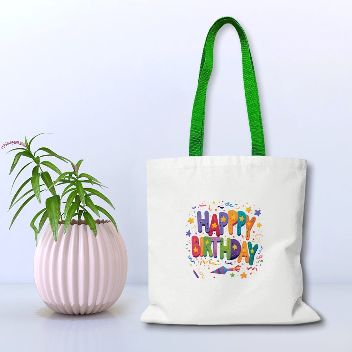 Custom Canvas Tote Shopping Bag for Birthday Party - Printgiftyk