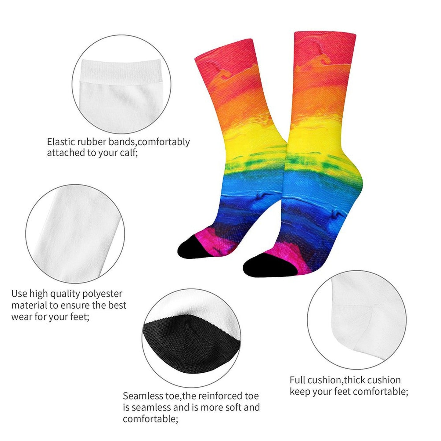 Custom Socks with Picture Text, Personalized Unisex Sock Gifts for Men Women - Printgiftyk
