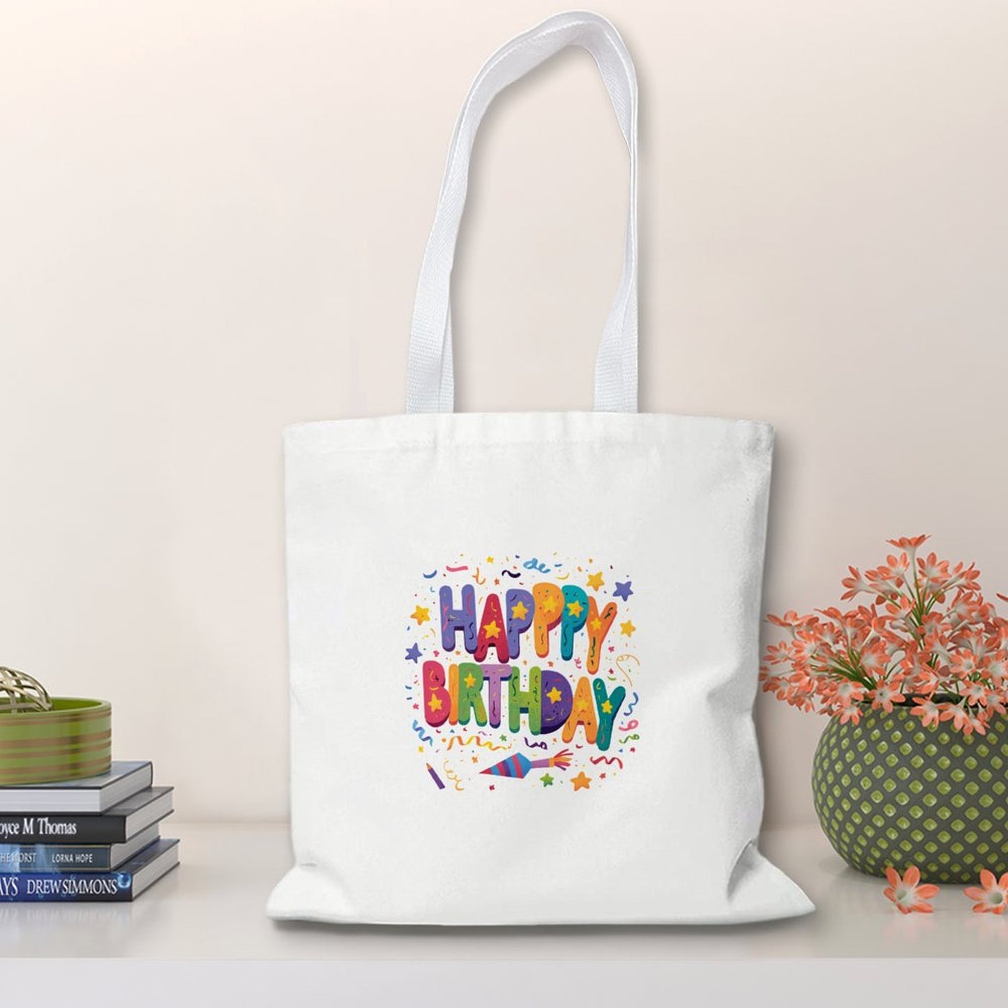 Custom Canvas Tote Shopping Bag for Birthday Party - Printgiftyk