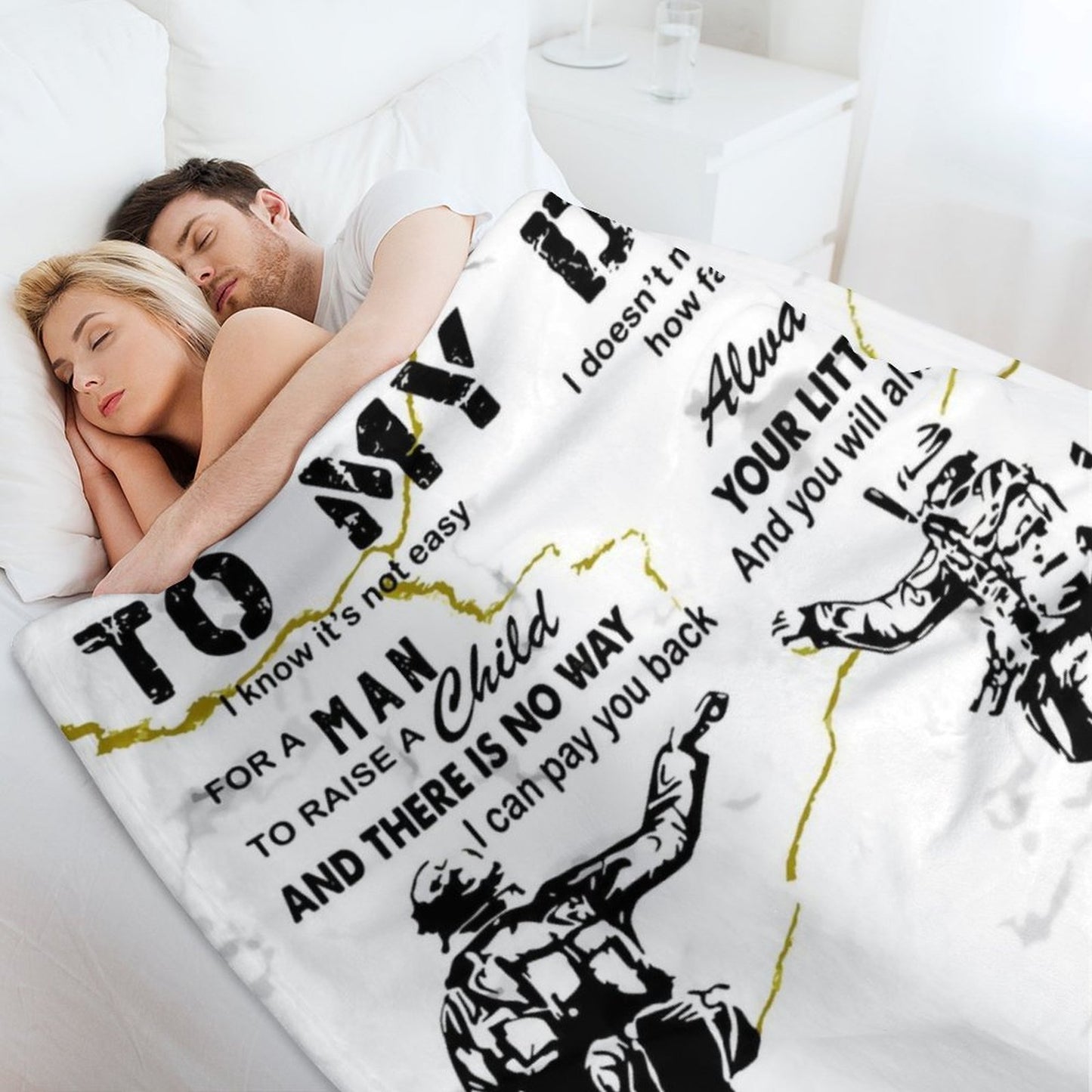 Gifts for Dad from Son, to My Dad Blanket Best Gift for Fathers Day Birthday Christmas Holiday - Printgiftyk
