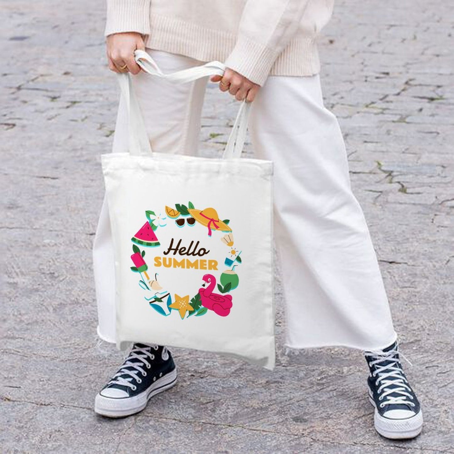 Custom Canvas Tote Bags for Women Personalized Grocery Tote Bags with Your Photo Logo Text - Printgiftyk