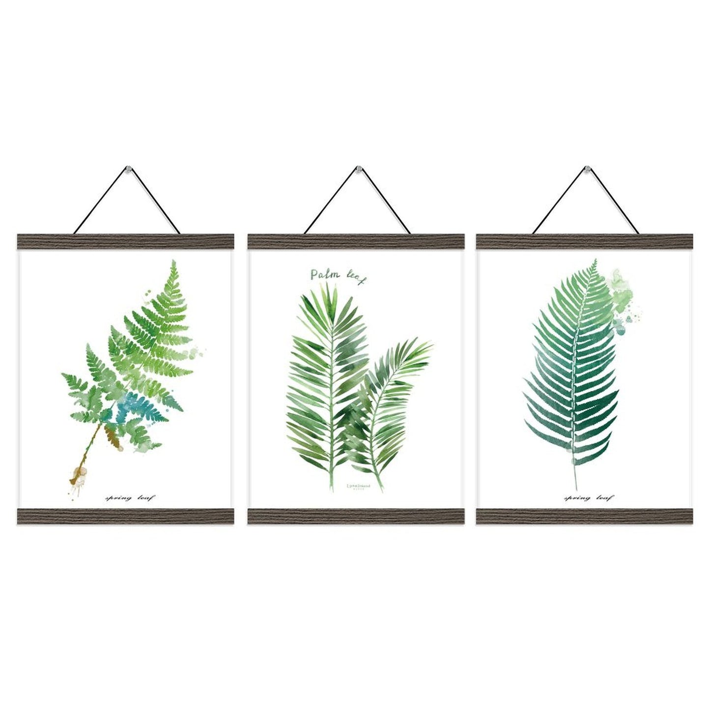 3 Pack Custom Photo Prints with Magnetic Hanger Frame Canvas Poster Prints (Brown) - Printgiftyk