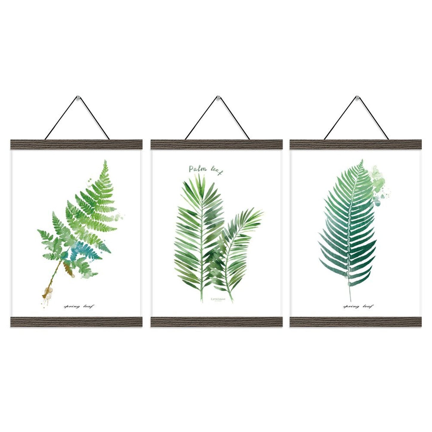 3 Pack Custom Photo Prints with Magnetic Hanger Frame Canvas Poster Prints (Brown) - Printgiftyk