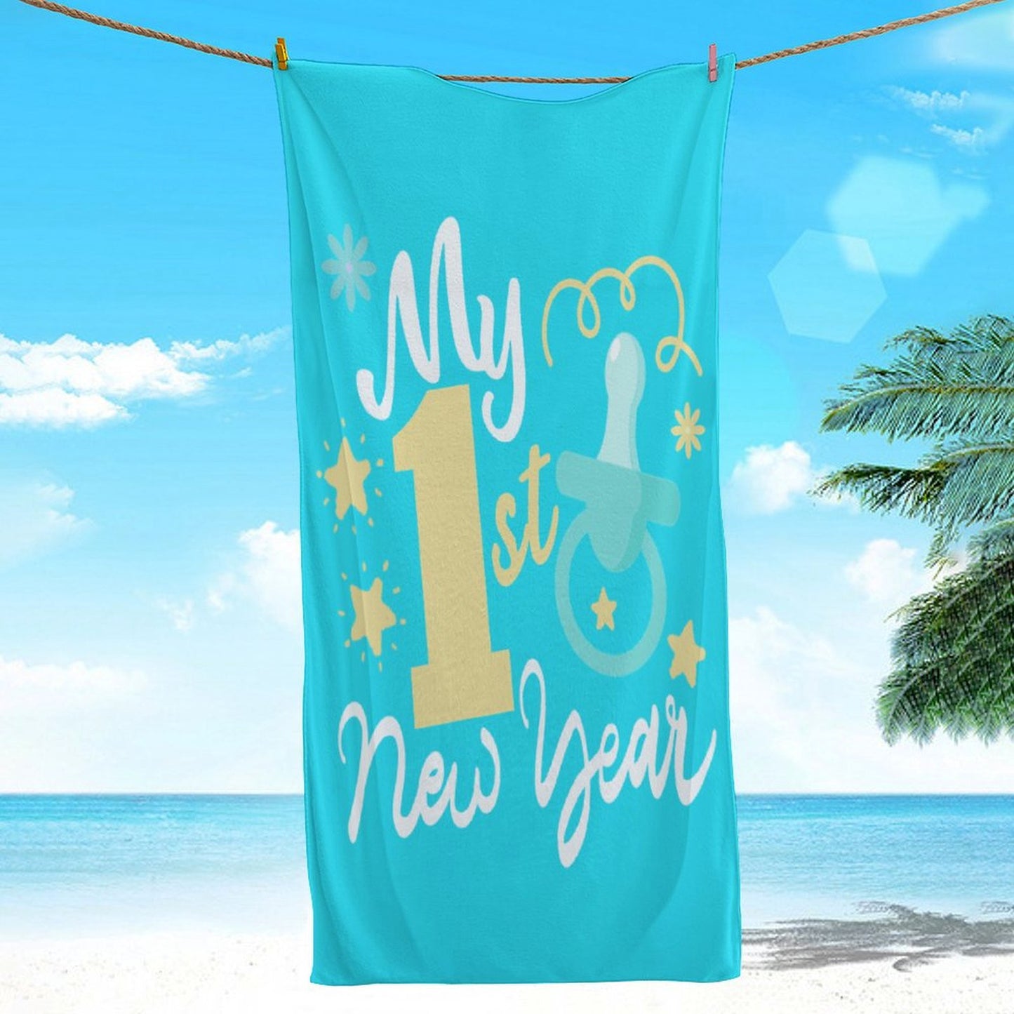 One Year Birthday Beach Towels for Kids - Printgiftyk
