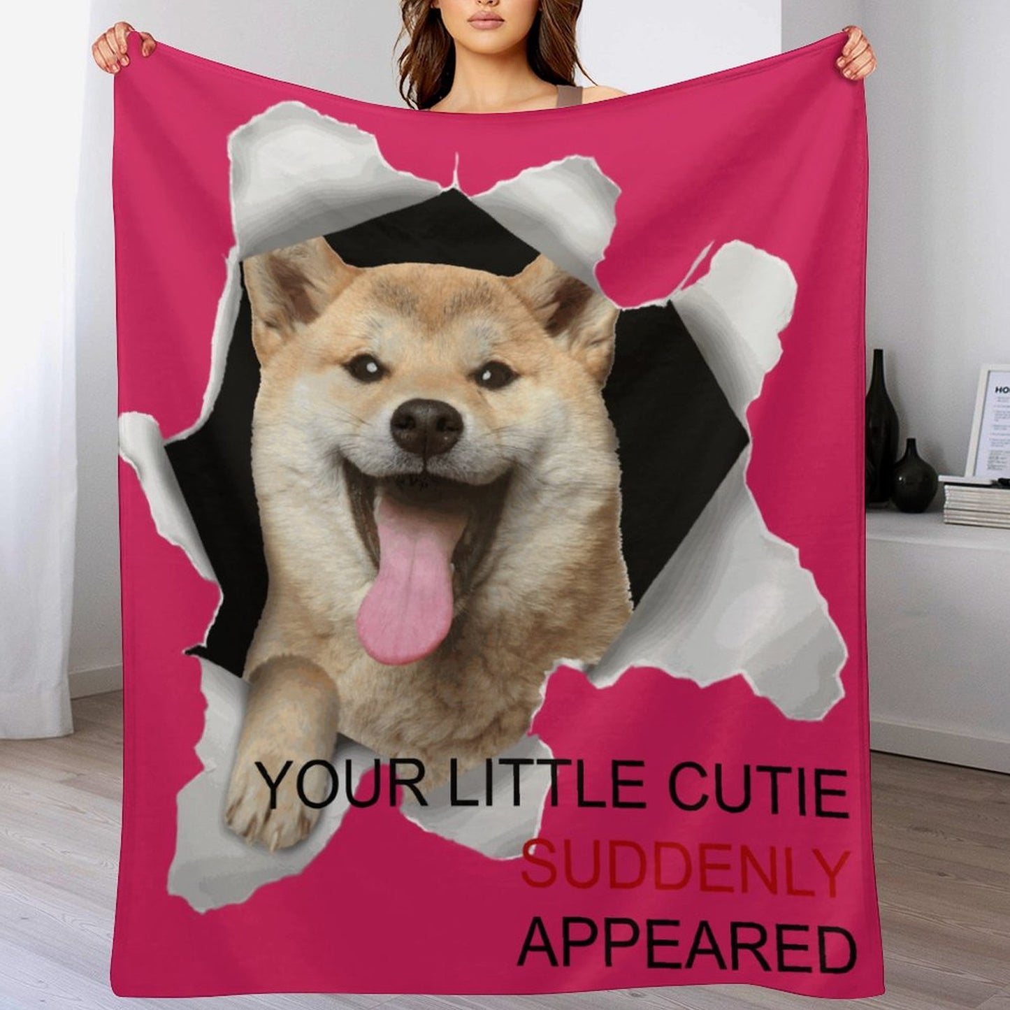 Personalized Dog Blanket with Text , Funny Dog Blanket Gift for Girls Boys - Printgiftyk