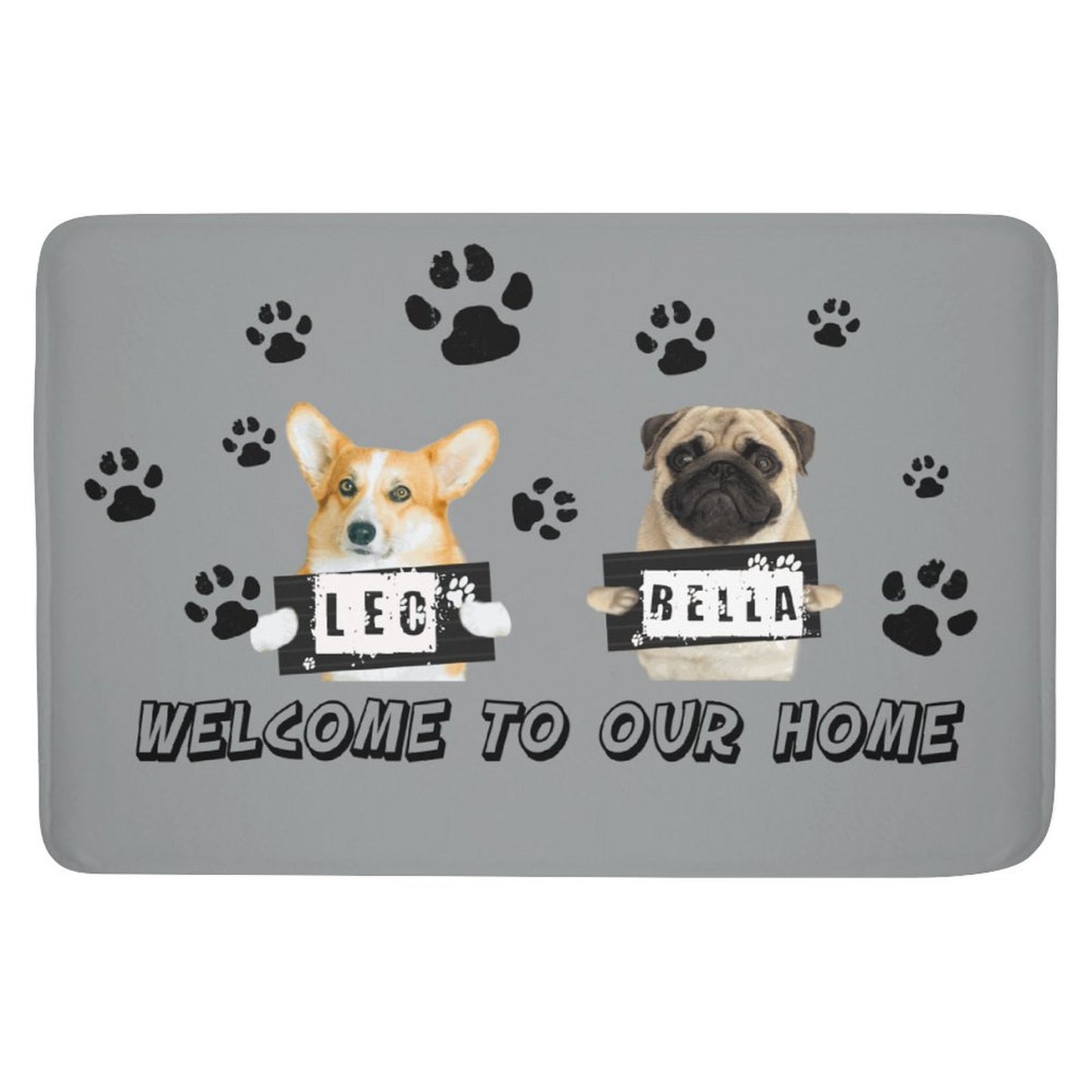 Personalized Dog Doormat - Custom Funny Pet Welcome Mat Carpet - Printgiftyk