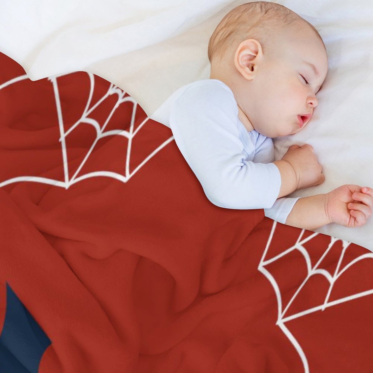 Red Spider Web Pattern Halloween Blanket, Super Soft Flannel Fuzzy Funny Throw for Bed Sofa Home Decor - Printgiftyk