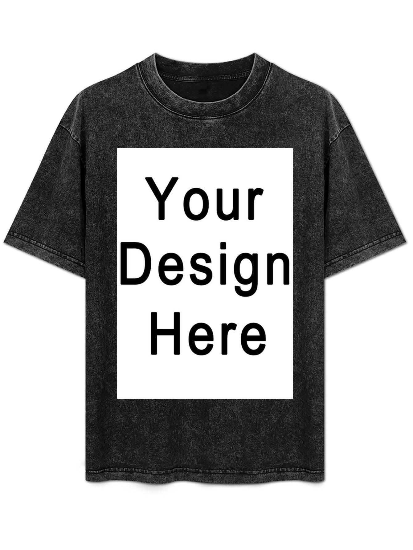 Custom Cotton T Shirts For Men Personalized Vintage Loose Fit Washed Casual Tee - Printgiftyk