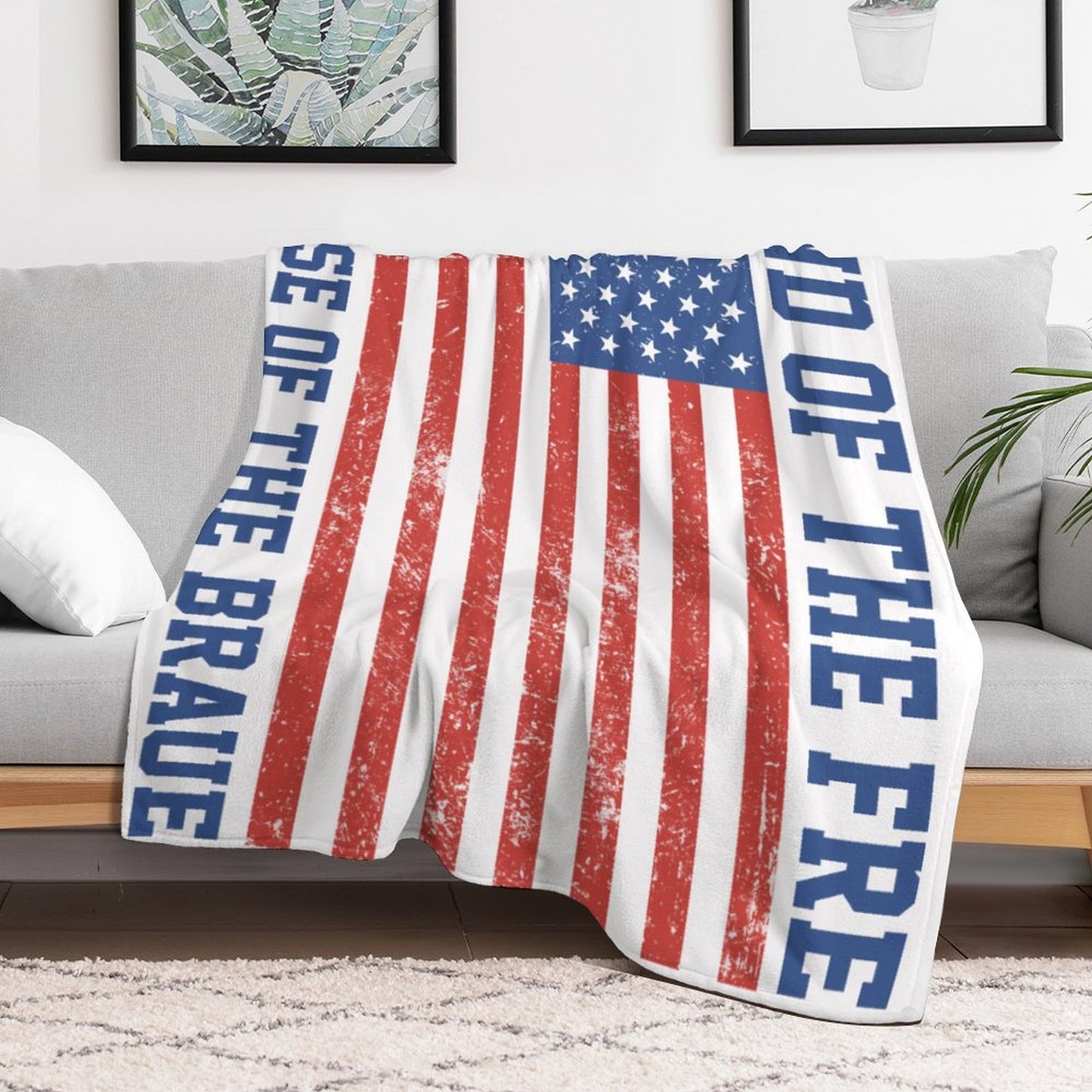 Independence Day 4th of July Throw Blanket, Red Blue Stars American Flag Star Patriotic Throw Blanket - Printgiftyk