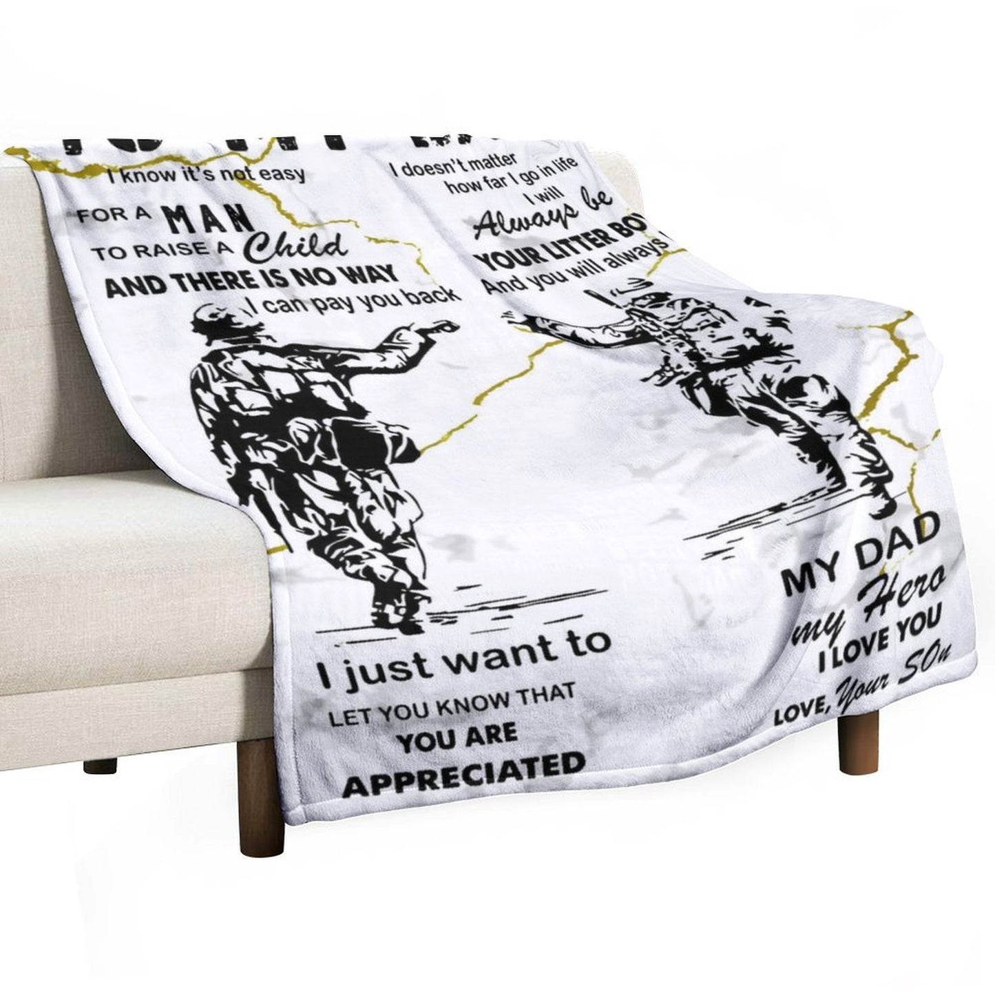 Gifts for Dad from Son, to My Dad Blanket Best Gift for Fathers Day Birthday Christmas Holiday - Printgiftyk