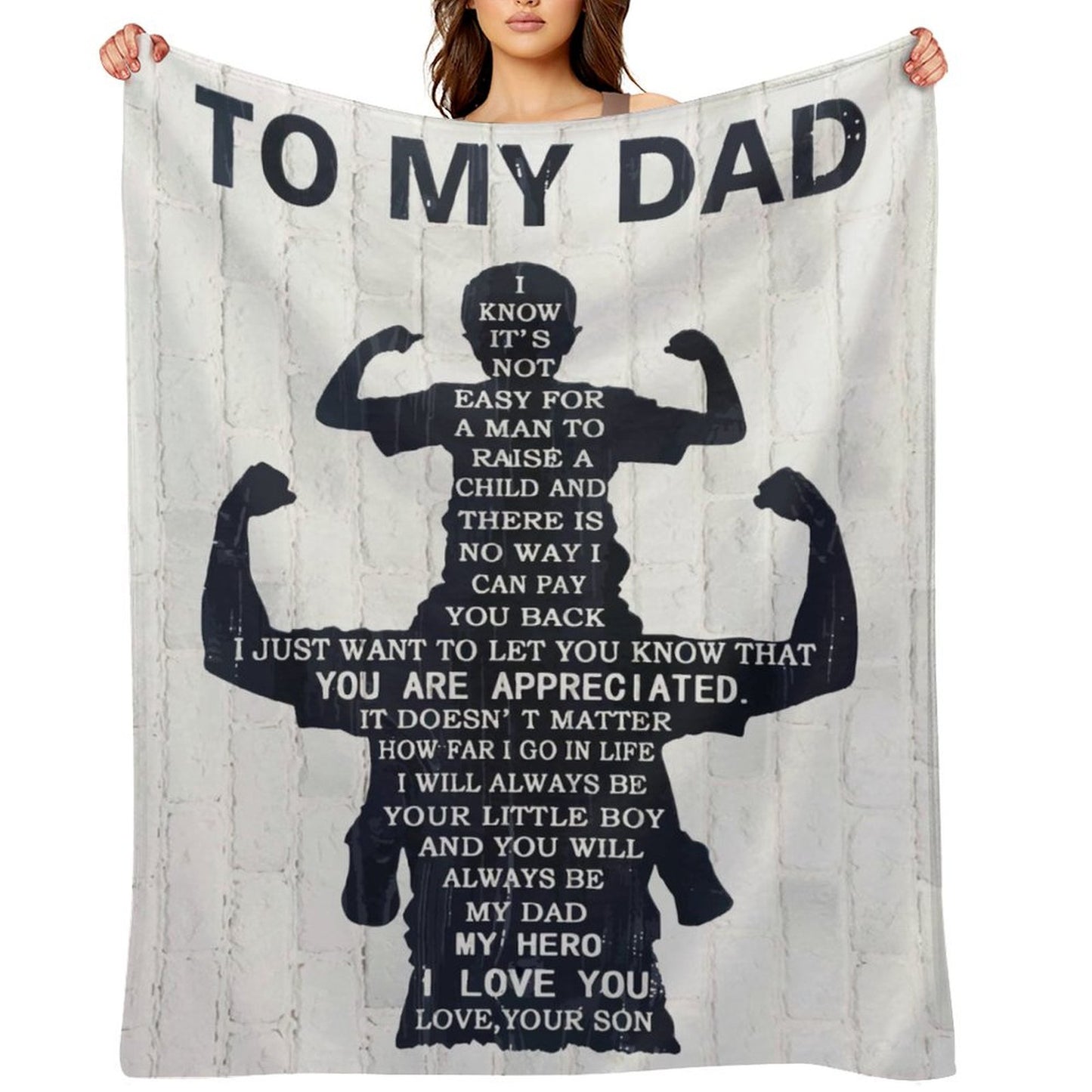 Gifts for Dad To My Dad Blanket from Son Best Gift Throw Blanket for Fathers Day Birthday Christmas - Printgiftyk