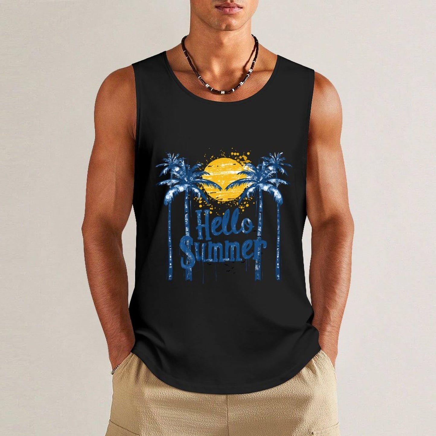 Custom Cotton Tank Top with Your Image Or Logo for Men and Women (Blue) - Printgiftyk