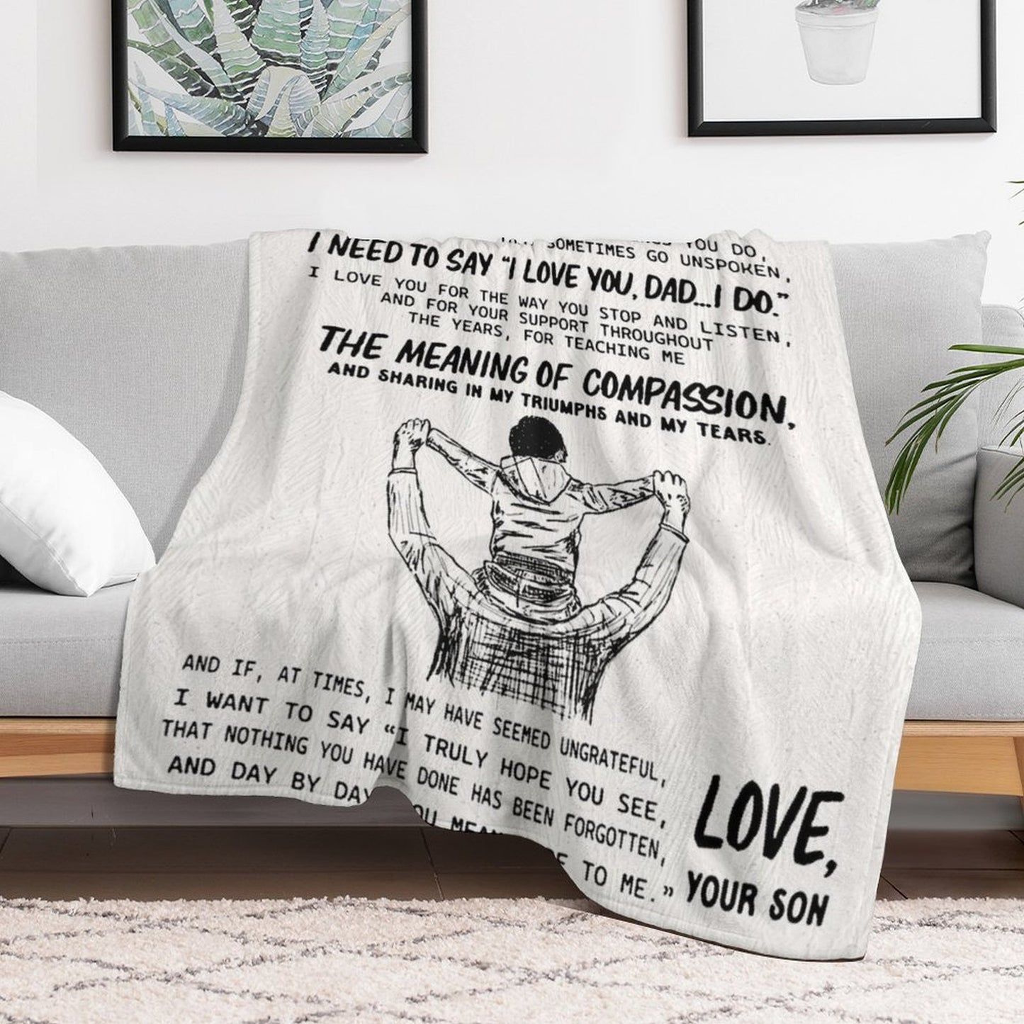 Gifts for Dad To My Dad Blanket from Son Best Gift for Fathers Day Birthday Christmas - Printgiftyk
