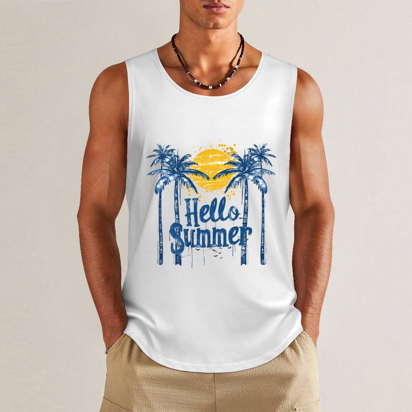 Custom Cotton Tank Top with Your Image or Logo for Men and Women White - Printgiftyk