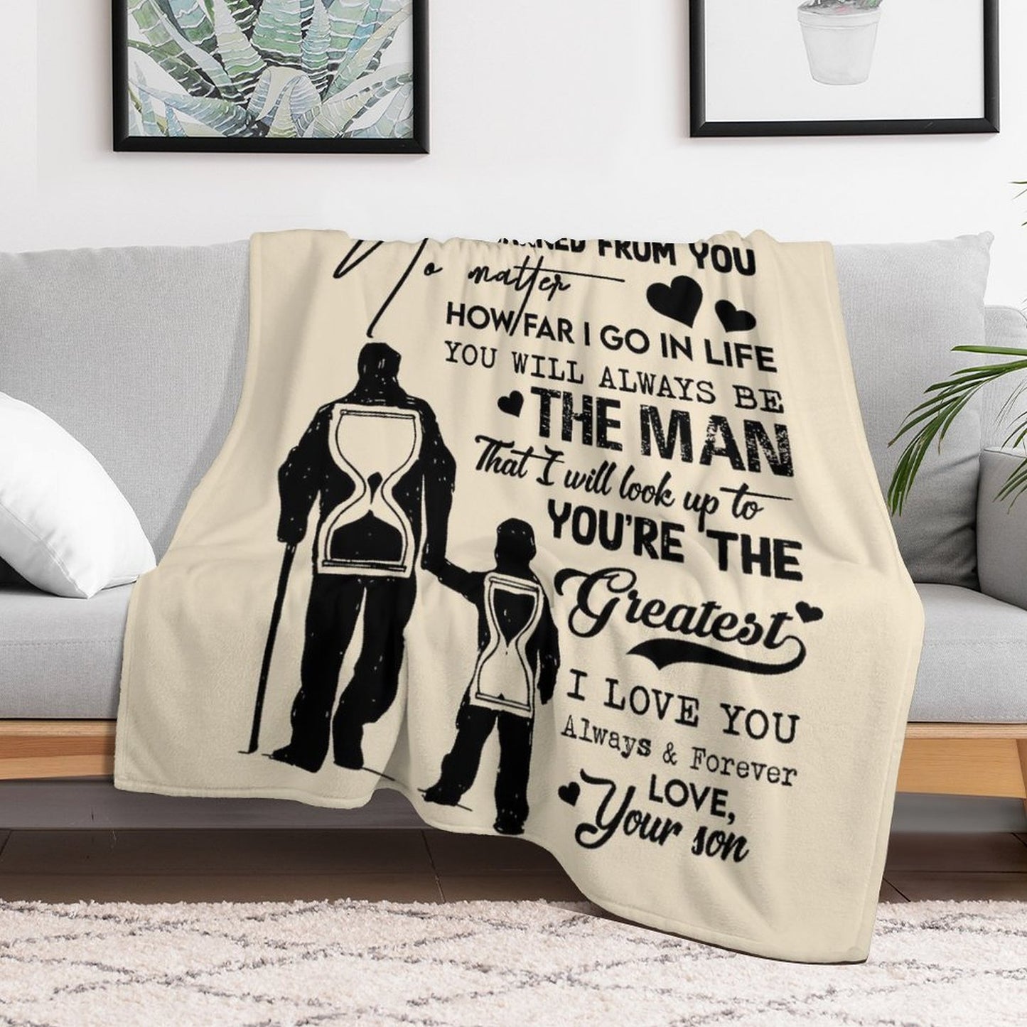 To My Dad Blanket Father's Gifts from Son Birthday Christmas Blankets Gift for Dad - Printgiftyk