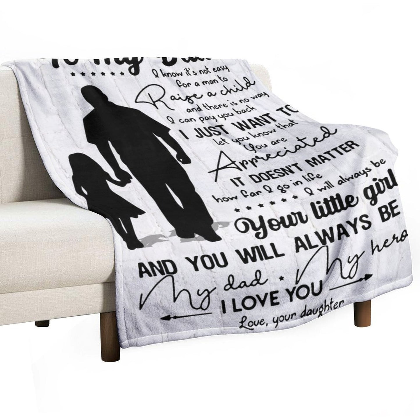 Gifts for Dad from Daughter to My Dad Blanket Best Gift for Fathers Day Birthday Christmas Valentines Day - Printgiftyk