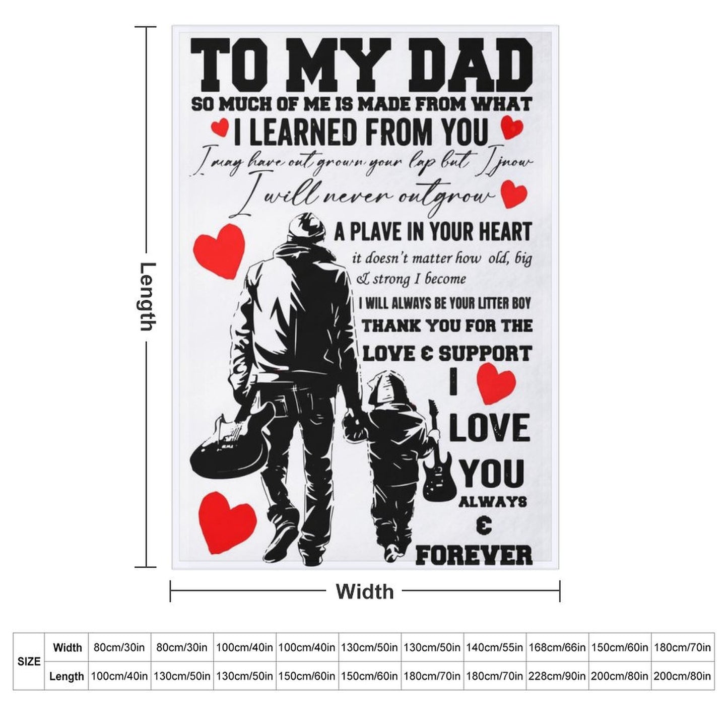 To My Dad Blanket Gifts for Dad from Child Best Gift for Fathers Day Birthday Christmas - Printgiftyk
