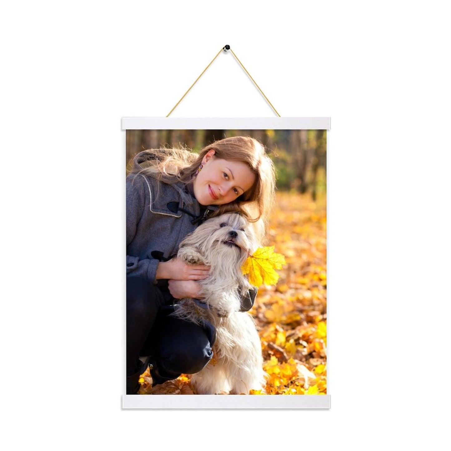 Custom Photo Prints with Magnetic Hanger Frame Canvas Poster Prints (White) - Printgiftyk