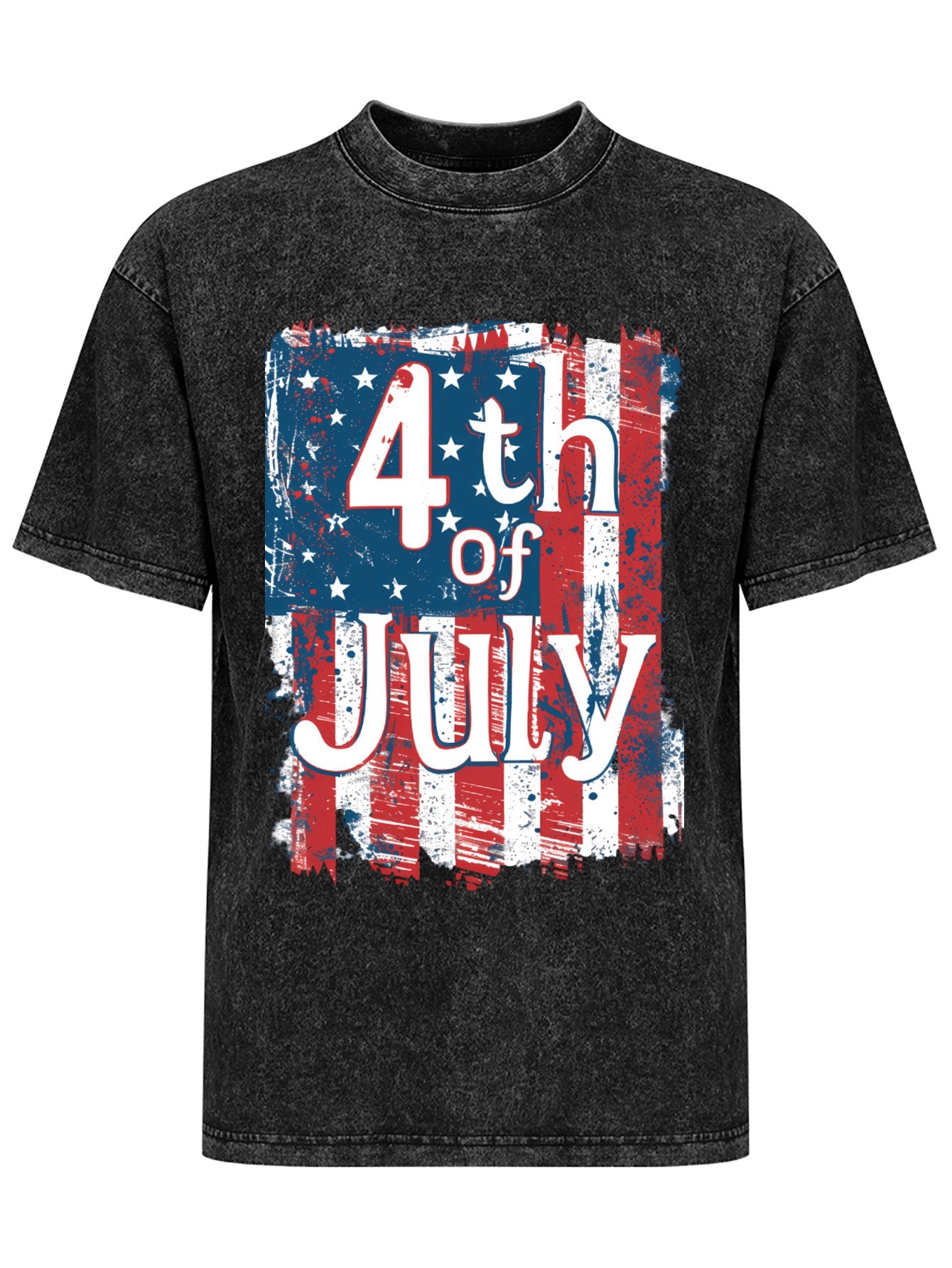 USA Flag 4th July American Red White Blue Star Stripes Patriotic T-Shirt for Men - Printgiftyk