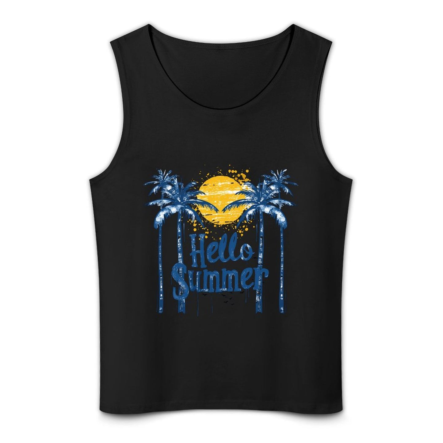 Custom Cotton Tank Top with Your Image Or Logo for Men and Women (Blue) - Printgiftyk