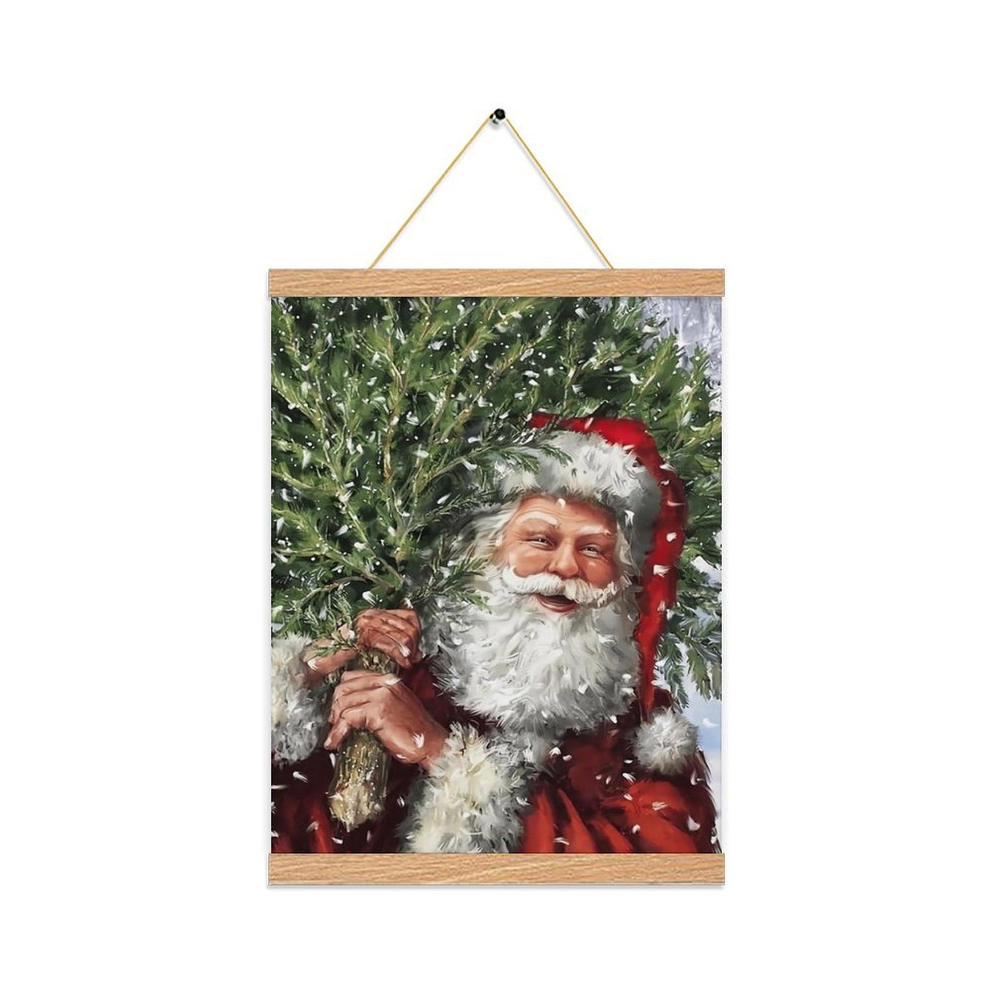 Custom Photo Prints with Magnetic Hanger Frame Canvas Poster Prints (Pine Color) - Printgiftyk