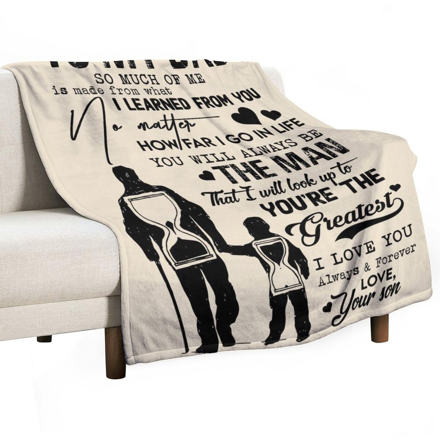 To My Dad Blanket Father's Gifts from Son Birthday Christmas Blankets Gift for Dad - Printgiftyk