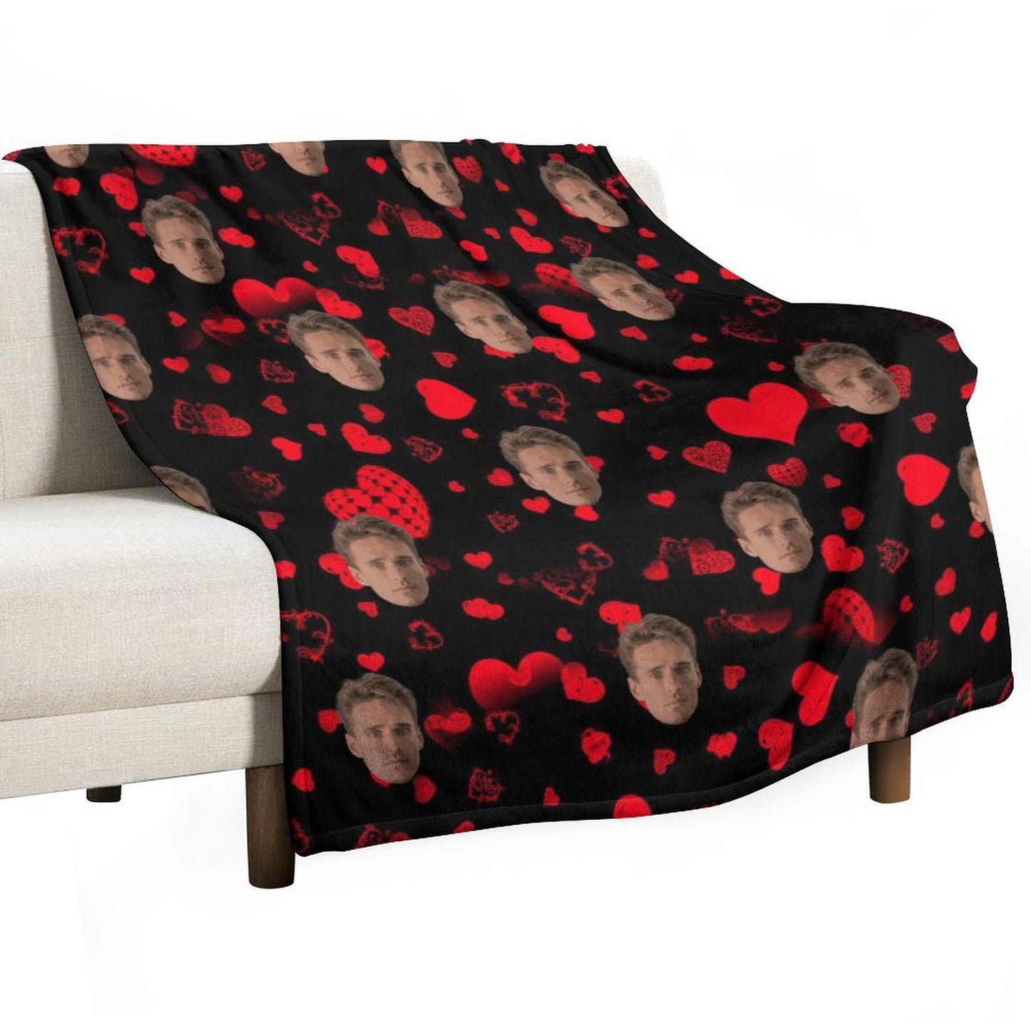 Custom Blanket with Face Gifts for Men Women, Personalized Throw Blanket with Picture - Printgiftyk