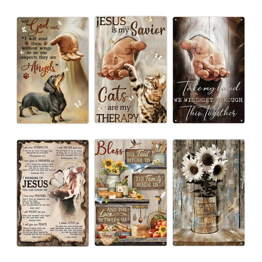 Custom Metal Tin Sign With Your Own Image/Text/Logo 6 Pieces , Packed in Cartons - Printgiftyk