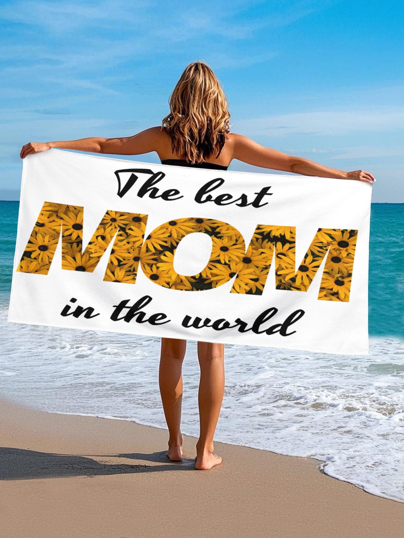 Custom Mom Beach Towel for Adult Women Mother's Day Gift - Printgiftyk