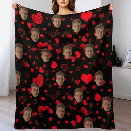 Custom Blanket with Face Gifts for Men Women, Personalized Throw Blanket with Picture - Printgiftyk