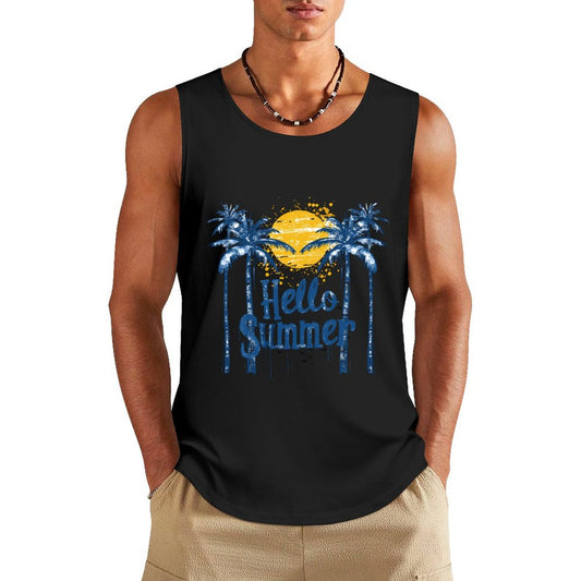 Custom Cotton Tank Top with Your Image Or Logo for Men and Women (Blue) - Printgiftyk