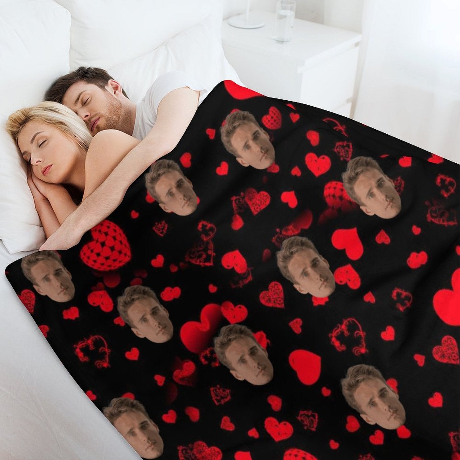 Custom Blanket with Face Gifts for Men Women, Personalized Throw Blanket with Picture - Printgiftyk