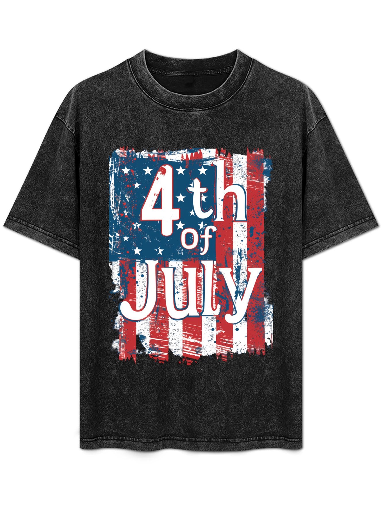 USA Flag 4th July American Red White Blue Star Stripes Patriotic T-Shirt for Men - Printgiftyk